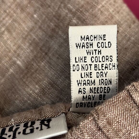 Chico’s Linen Pants Size 2 (12)  Brown Crop Wide Leg - Picture 12 of 14